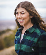Timberline Flannel Womens ~ Green / Navy