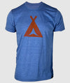 Tent T-Shirt ~ Heather Lake Blue